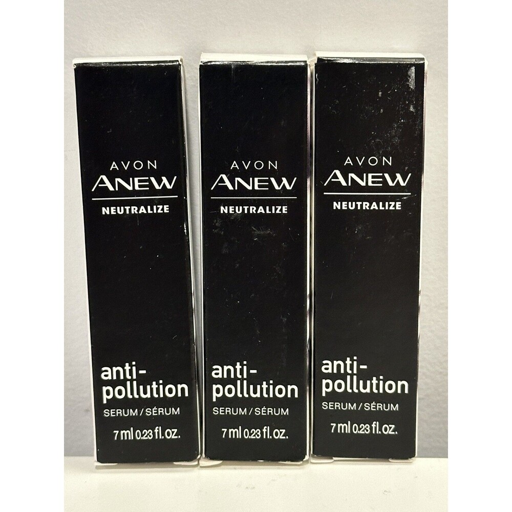 (3) Avon Anew Neutralize Anti Pollution Serum 0.23 oz Each Travel Size New